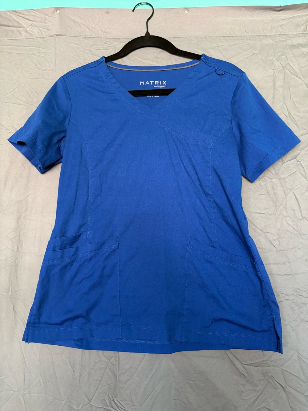 Matix Royal Blue Women's Scrub Top with V-Neck and Front Pockets